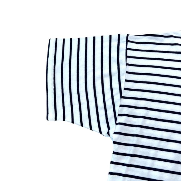 LANDS END‎ White Navy Breton Stripe Short Sleeve T-Shirt Womens 2X Beachy - Picture 3 of 6